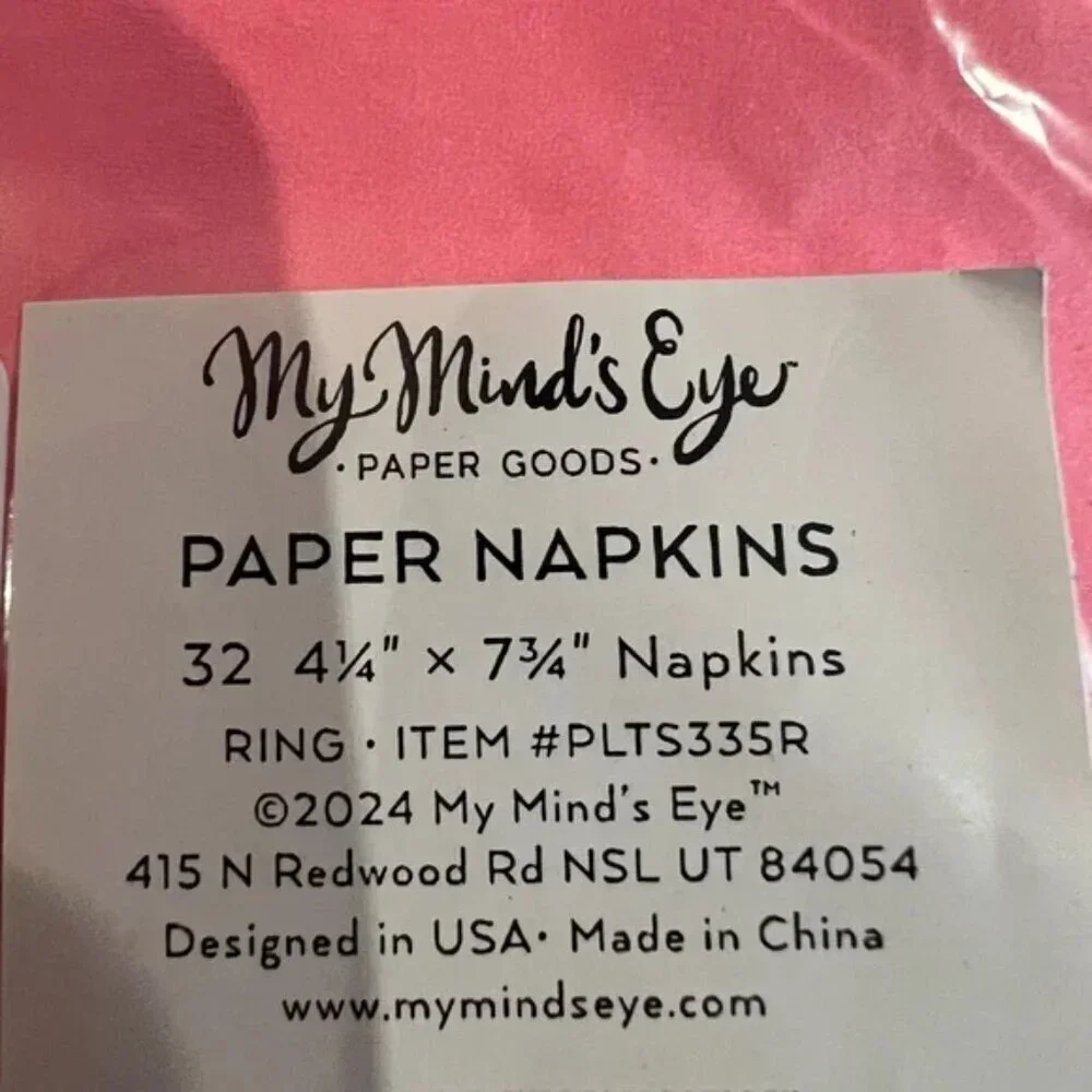NWT - Bach and Boujee Pink Paper Napkins 32 CT | 4 1/4